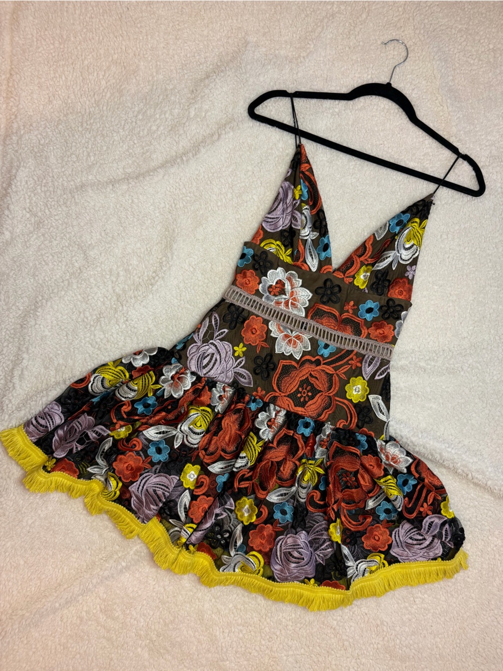 Kids Floral Ruffle Bonnet with Yellow Trim